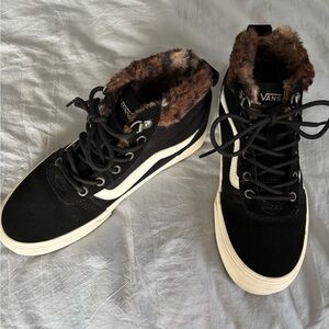 Vans Brown Fur-Lined Sneakers